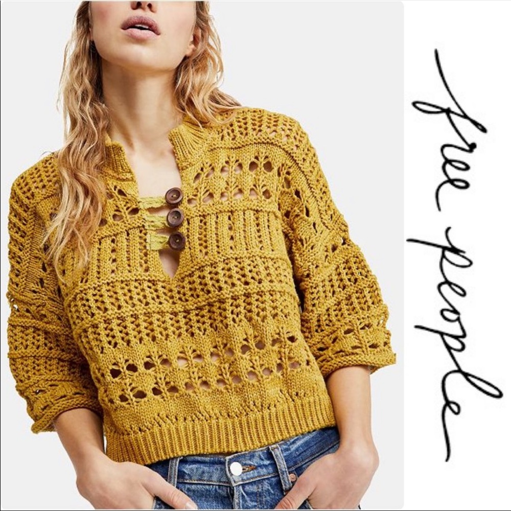 Free People Dreams Tonight Cropped Sweater